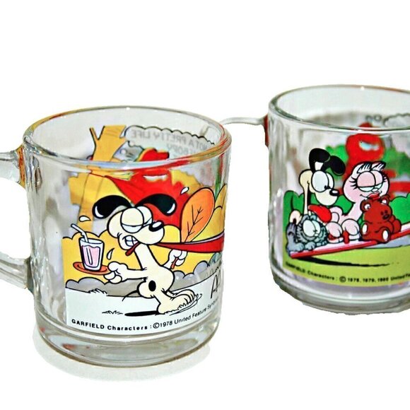 Garfield McDonald's Glasses Cups Jim Davis  Mugs Vintage - Picture 2 of 7